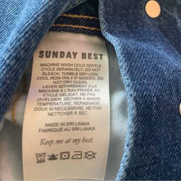 Aritzia Sunday Best Overheard Shortall in 90’s Medium Blue Size Small Like New - Picture 6 of 14